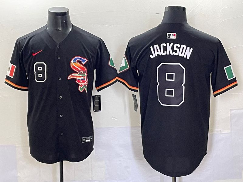 Men 2025 Chicago White Sox #8 Jackson Black Game Nike MLB Jersey style 7036